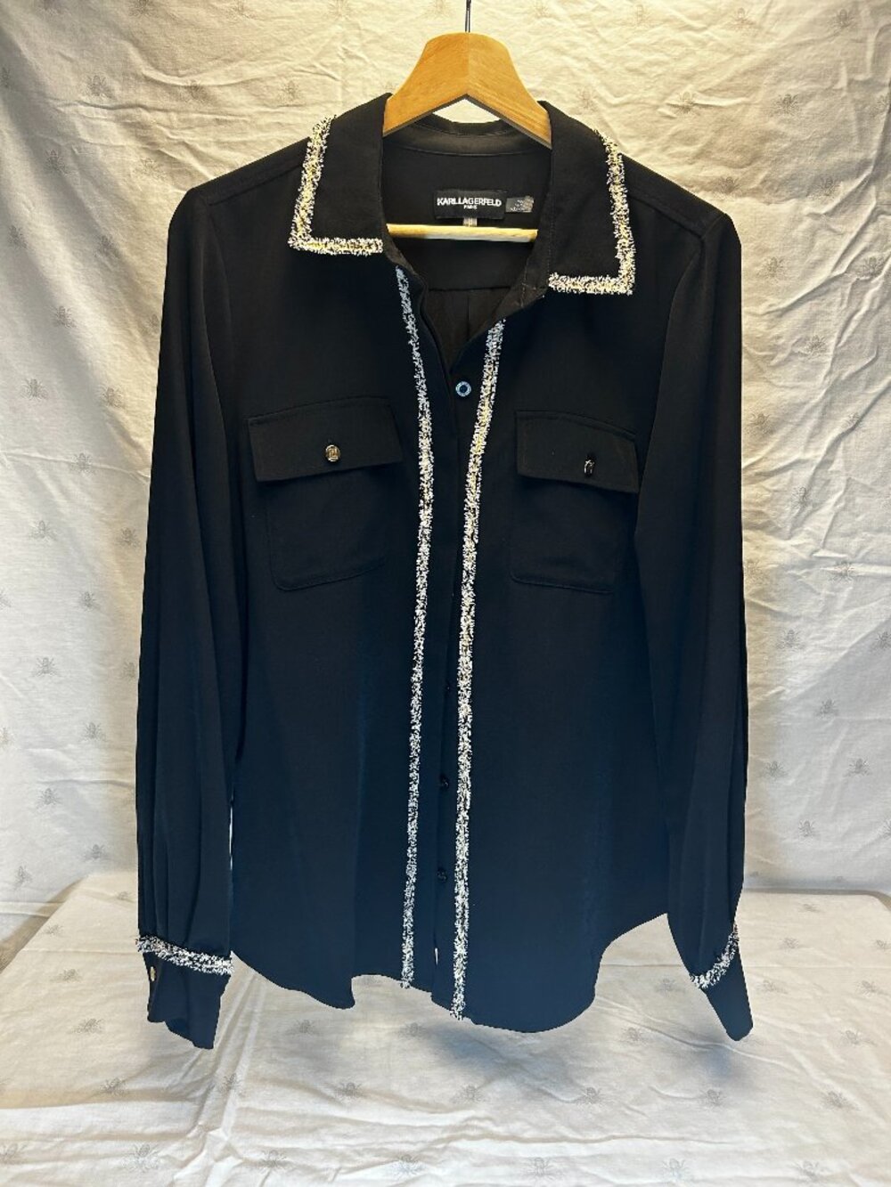 Karl Lagerfeld Paris black embellished blouse